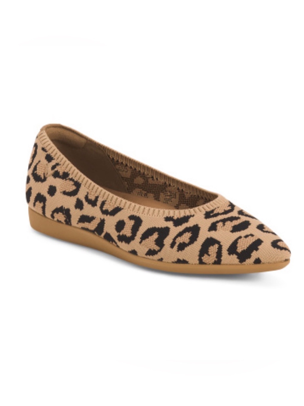 Vivaia Aria Ultra Light Leopard Print Pointed Toe Flat
